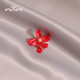 QUAMER gold store style irregular small red flower brooch high-end design anti-exposure brooch brooch summer accessories red 783