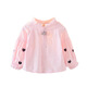 Shanou 2026 Spring and Autumn New Girls Cotton Shirt Long Sleeve Top 0-1-2-35 Baby Girl Shirt YSS Shirt Heart-Pink 90 cm