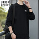 JEEP SPIRIT Jeep sweatshirt men's autumn and winter tops men's sweatshirt round neck bottoming shirt men's black XL