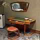 Deqin Contact customer service to get the factory price Kunzhi Ebony Wood Dressing Table Full Solid Wood Dressing Table Dressing Stool Dressing Table Stool Genuine Leather Combination Italian Post-Modern High-end Luxurious Bedroom Furniture African Zebra Wood 160*60*77cm Dressing Table
