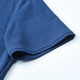Hongdu short-sleeved T-shirt men's middle-aged business casual thin lapel loose blue work gentleman's half-sleeved T-shirt blue TH6223-1 XL 180/96A