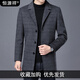 Hengyuanxiang woolen wool coat men's medium-length winter tops 2023 autumn and winter middle-aged business style l 11585 suit collar dark gray L 175
