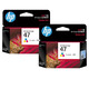 HP (HP) Original 47 Tintenpatrone Schwarz Farbe für 4825 4826 4828 4829 4877 Drucker Tintenkassette mit großer Kapazität 47 Tintenpatrone Dual Color (Farbe 700 Seiten + Farbe 700 Seiten)