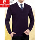 Pier Cardin Herbst- und Winterrunde Hals Pullover Herrenanzug Basis Strick-Pullover Hühner Herzkragen Business Formale Tragen lässiger Herrenkleidung A30-3888 [v] Schwarz 2xl 180
