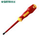 SATA Tools 61322 61321 T series two-color handle magnetically insulated screwdriver screwdriver 2.5x75MM 61321
