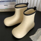 Tianyi Regenstiefel für Frauen koreanischer Stil modischer und personalisierter Internet-Promi kontrastierende Regenstiefel für Männer und Frauen vier Jahreszeiten Outdoor Anti-Slip-Rutsch-Rutsch-Regenstiefel Regenstiefel [Creme Gelbgröße 38-39] Regelmäßige Größe