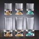 XIJUE green turquoise crystal glass white wine cup one cup spirit cup two or two cups Moutai cup set new gold foil white wine cup wine dispenser set green turquoise two or two cup gift box seven-piece set