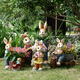 Yi Mingyuan courtyard decoration floor-standing simulation rabbit ornaments living room balcony crafts outdoor animal sculpture flower pot landscape style five (H20106)