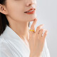 Zhou Taisheng gold ring, ancient method, live ring, women's wedding ring, couple ring, three gold wedding rings for girlfriend, Valentine's Day gift, men's ring, about 5.7g