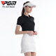 PGM Golf Frauen Sommer kurzärmelig T-Shirt atmungsaktiv und bequemer Sportpolo-Shirt YF678-Black XL