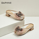 达芙妮（DAPHNE）拖鞋女外穿夏2024夏季新款女鞋网纱包头女拖居家夏天配裙子凉拖 杏色 36 (230mm) 标准码