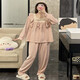TULX Pure Princess Style Long Sleeve Pajamas Women's Spring and Autumn Cotton 2023 New Pink Lace Autumn and Winter Home Clothing 9904# Gray Blue (Double-length) L 100-120Jin[Jin equals 0.5 kg][High-quality cotton]