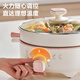 Pot chaud électrique ménage 5L Pot chaud électrique à grande capacité à la vapeur en haut et en bas et pas facile à coller au pot de grand diamètre Certificat de cuisson électrique Pot cuit cuit à la vapeur 1500 W Pot chaud électrique multi-fonctions de haute puissance (revêtement non cadavre + structure divisée)