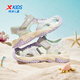 Xtep children's shoes, children's sports and leisure sandals, young children and girls' toe-cap sandals, summer new non-slip beach shoes, moonlight gray/snow purple 28