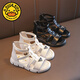 G.duck children's Roman shoes girls sandals summer 2024 new fashion sports princess shoes for big children and little girls shoes off-white H038 31 inner length 19.3 cm