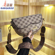 Bolsa de canguro (canguro) bolso para mujeres 2024 Autumn New Simple y de moda europeo y estadounidense Retro Chess Board Plaid One-Hohor Crossbody Bag Bagpling Brown