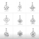 Fat Donglai same style pt950 platinum pendant women's necklace single pendant without chain 18k white l gold clavicle chain four-leaf clover black chalcedony
