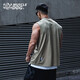MUSCLE DOG肌肉狗 运动背心男士夏休闲百搭宽松圆领宽肩健身工字背心训练服 灰绿色 2XL