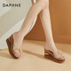 Zapatillas de Daphne para mujeres con cuñas con sandalias espesas tacones altos transparentes para mujeres 4023303137 Champagne 37