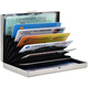 Sac de cartes en acier inoxydable Tishun pour homme de brossage antivol masculin mâle et femelle Carte antidémagnétisation Boîte de conducteur Small Carte Cover Bank Bank Carte Silder Slots 10 Card Slots (peut être placé sur le permis de conduire)