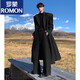 ROMON black long godfather shoulder pad woolen coat men's winter thickened cleanfit Cthulhu civilian windbreaker jacket black [upgrade] 90% buyers choose 2XL 150-165Jin [Jin equals 0.5 kg]