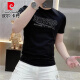 
Pierre cardin new men's T-shirt European short-sleeved light luxury slim niche round neck luxury versatile personality fashion European version 9764# black L 110-130Jin [Jin equals 0.5 kg]