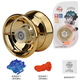 Yueqida Yoyo Luminiscent Metal Rotación automática de niños Competitive Competitive Yoyo Dead Sleep Living Sleep Toy Blue