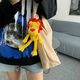 Él niang Little Dinosaur Plush Keychain colgante Bolsa de la escuela de la escuela mochila mochila mochila linda y macho Tyrannosaurus rex - Gray