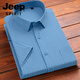 JEEP SPIRIT bamboo fiber shirt men's short-sleeved summer thin style free-iron middle-aged and elderly father's striped ice silk shirt summer D3527 with pocket M 3890-115Jin[Jin equals 0.5 kg]