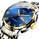 Shanghai Vollautomatische mechanische Uhr Doppelkalender wasserdichtes Stahlgürtel Modepaar Männer und Frauen Mechanical Watch Room Weiße Männer 690