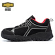 Langmeng Labour Protection Shoes Herren atmungsaktive Modekögelsicherheitsschuhe Anti-Schlupf-Arbeitsschuhe Anti-Smashing und Anti-Brain-resistenter Baustellen Schuhe Schwarz Mesh 42