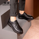 Aokang official men's business commuter lace-up comfortable casual leather shoes breathable suit cowhide shoes dad black 40