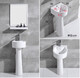 Small size pedestal basin household wash basin integrated ceramic wash basin small apartment floor-standing mini small basin basin + column (no accessories)