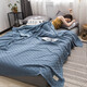 Nanjiren cotton towel quilt pure cotton summer cool quilt summer office single thin air conditioning quilt children baby nap blanket blue plain towel quilt 200X230cm