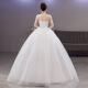 Wedding dress 2024 summer and spring new Korean style bride wedding tube top large size pregnant women floor-length cheap straps slimming white XS