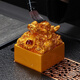 Huilu Color Changing Tea Pet Ornaments Chinese Dragon Seal Jade Seal Tea Table Tea Tray Tea Table Boutique Zhencai Tea Set Can Keep Decorations Zhenyun Jade Seal-Zhentianxia Liuhe Collection Red Jade Dragon