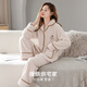 Modal pajamas couple wear for one man and one woman, autumn and winter coral velvet and velvet thickened winter home wear set, winter, main picture MZD 1609 (G) Apricot 2609 (B) Brown M Female