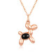 Mengjinyuan K gold necklace 18k gold cartoon balloon dog pendant inlaid agate clavicle chain 45cm about 0.9g