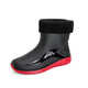 Xixiangyuan Nouvelles bottes de pluie pour tube court pour hommes chaussures imperméables intégrées plus bottes de pluie chaude velours cuisine chaussures en caoutchouc antidérapantes