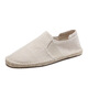 Gebote linen shoes men fisherman shoes men summer breathable old Beijing canvas shoes flat sole shoes custom 188 beige 42