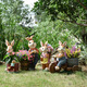 Yi Mingyuan courtyard decoration floor-standing simulation rabbit ornaments living room balcony crafts outdoor animal sculpture flower pot landscape style five (H20106)