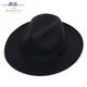 Peike Shanghai Beach Big Brim Top Hat Men's Black Woolen Hat Women's Stage Large Felt Hat Groom's Retro Gentleman Hat Spring and Summer Shanghai Beach Black Non-Adjustable