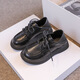 Lu Rang Song Children's Leather Shoes Boys and Girls Performance Shoes British Style Velcro Loafers Spring and Summer Children's Single Shoes Black Single 31 Size 19.3 cm long