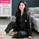 Modal pijama de algodón puro para mujeres en la primavera y otoño cárdigan de manga larga para el juego de ropa para el hogar de algodón simple y cómodo de mediana edad y jóvenes.