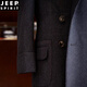 JEEP SPIRIT Winter Thickened Wool Polo Coat Business Medium-length Formal Cashmere Men's Jacket Polocoat Double Breasted Beige S