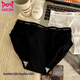 Catman (miiow) nahtloser pures Baumwollunterwäsche für Frauen mit mittlerer Waist mit atmungsaktivem 5-Baumwoll-Schritt sexy reine 2025 DY3889#-White + Black + Pink + Grey + Green L geeignet für 80-105jin [Jin gleich 0,5 kg]