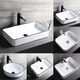 Nordic ceramic wash basin table oval household wash basin bathroom balcony rectangular art basin 8013 small single basin with drain