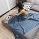 Nanjiren cotton towel quilt pure cotton summer cool quilt summer office single thin air conditioning quilt children baby nap blanket blue plain towel quilt 200X230cm