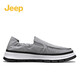 Jeep canvas shoes for men in summer new product breathable one-foot lazy shoes ice silk cool youth anti-slip soft sole casual shoes for men gray (sports size) 41 (255mm)
