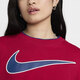 Nike (NIKE) short-sleeved women's clothing 2025 summer new fitness training sportswear half-sleeved round neck breathable casual short T-shirt pure cotton HF6291-687 fitness red XL